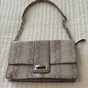 B. Makowsky Metallic Snakeskin Shoulder Bag